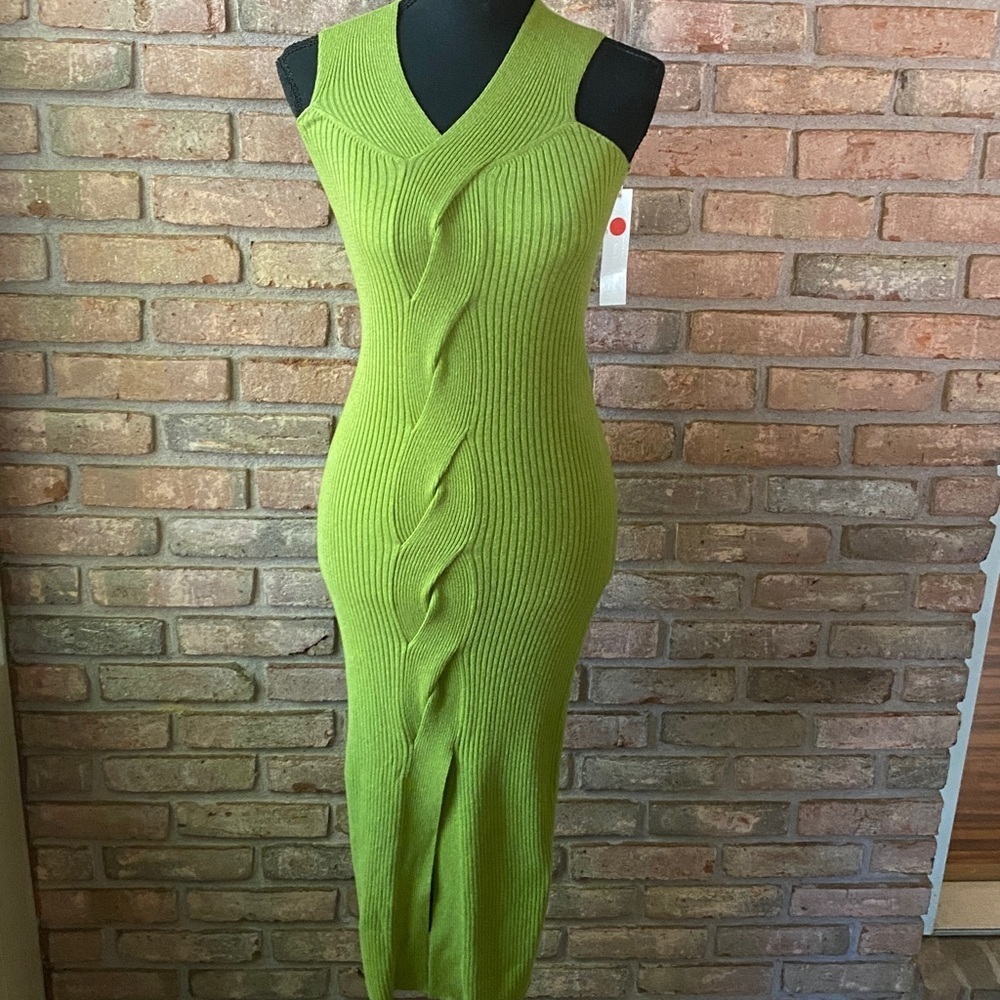 Green Maxi Dress 9% Cashmere Small NWT